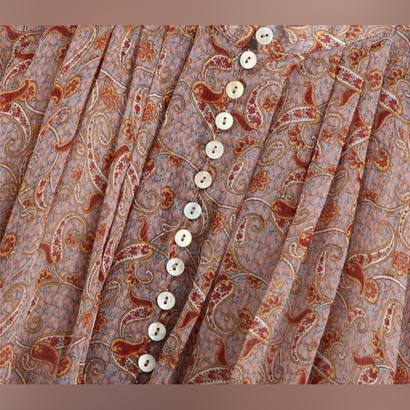 Zara Multicolor Chiffon Dressy & Chic Paisley Printed Women’s Blouse Size Medium - Picture 9 of 17